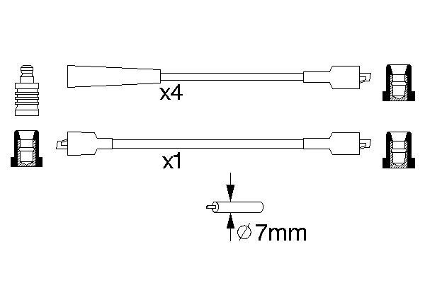 BOSCH 0986356762 Gyújtókábel készlet, gyertyakábel szett