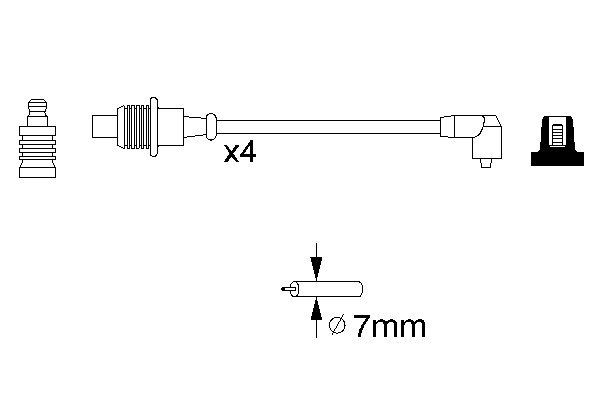 BOSCH BOS0986356767 gyújtókábel készlet