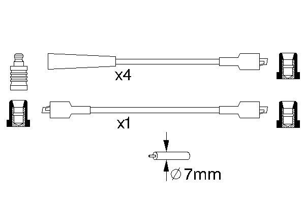 BOSCH 102906 0 986 356 768 - Gyújtókábel készlet, gyertyakábel szett