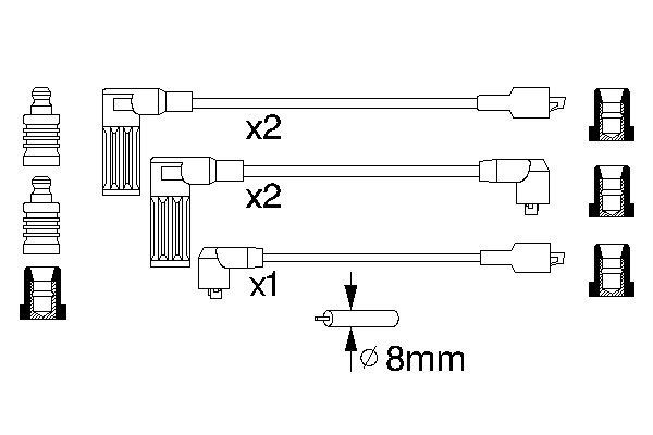 BOSCH 0986356846 Gyújtókábel készlet, gyertyakábel szett