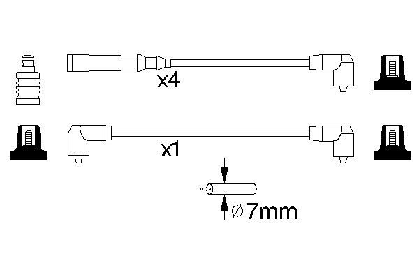 BOSCH 0986356847 Gyújtókábel készlet, gyertyakábel szett