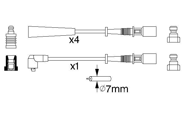 BOSCH 50058 0 986 356 853 - Gyújtókábel készlet, gyertyakábel szett