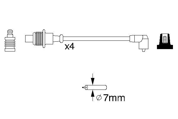 BOSCH 144312 0 986 356 854 - Gyújtókábel készlet, gyertyakábel szett