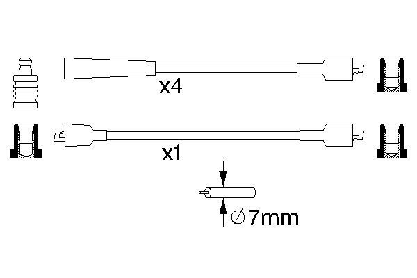 BOSCH 0986356855 Gyújtókábel készlet, gyertyakábel szett