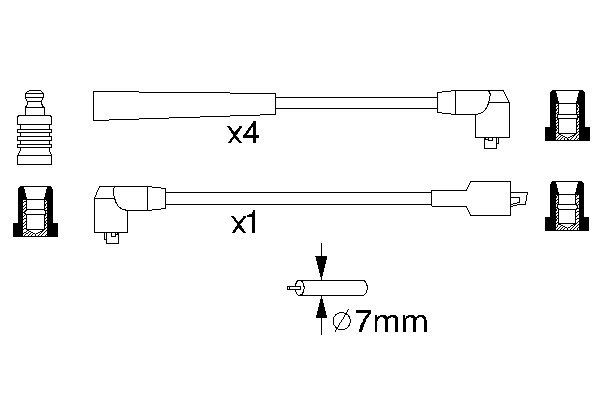 BOSCH 0986356859 Gyújtókábel készlet, gyertyakábel szett