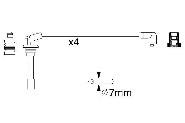 BOSCH 0986356867 Gyújtókábel készlet, gyertyakábel szett