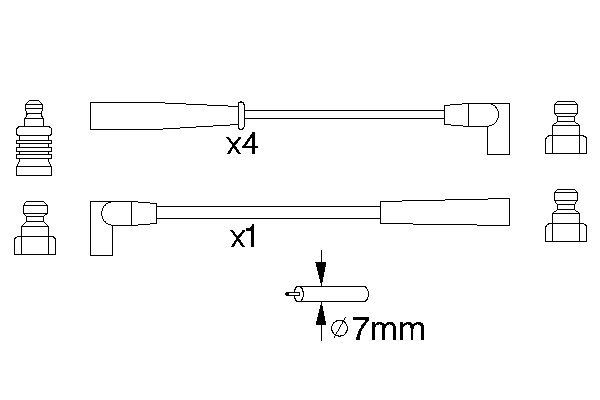 BOSCH 50061 0 986 356 888 - Gyújtókábel készlet, gyertyakábel szett