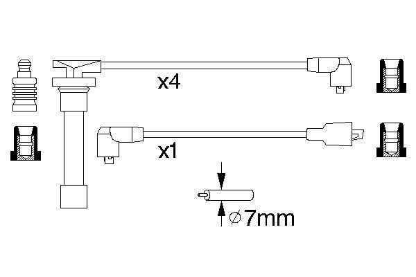 BOSCH BOS0986356893 gyújtókábel készlet