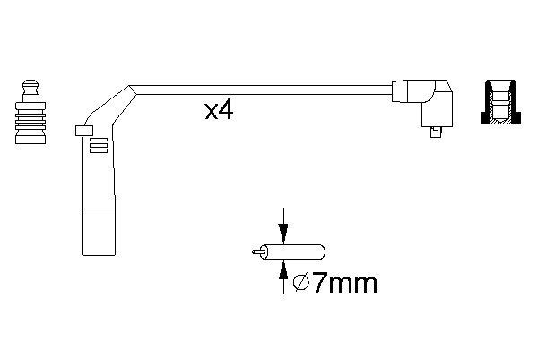 BOSCH 0986356898 Gyújtókábel készlet, gyertyakábel szett