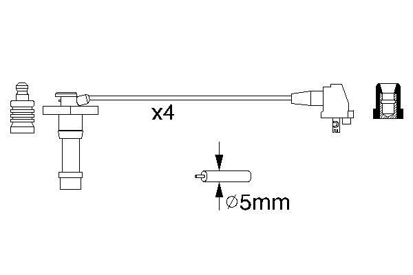 BOSCH 0986356928 Gyújtókábel készlet, gyertyakábel szett