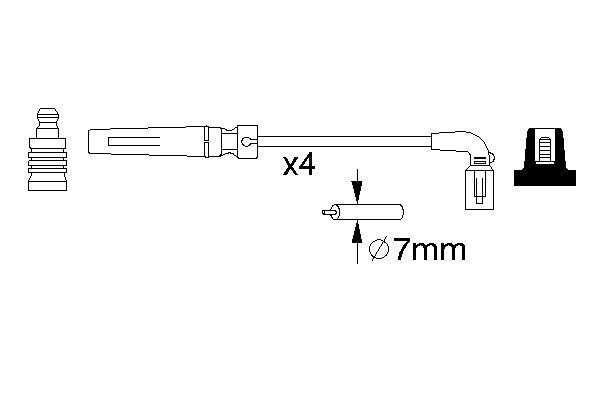 BOSCH 0986356987 Gyújtókábel készlet, gyertyakábel szett