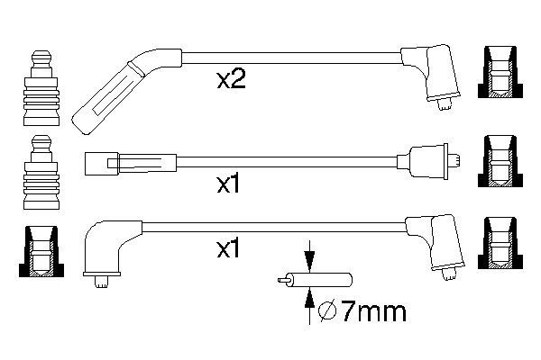 BOSCH 44722 0 986 356 988 - Gyújtókábel készlet, gyertyakábel szett