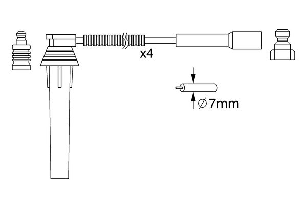 BOSCH 0986357052 Gyújtókábel készlet, gyertyakábel szett