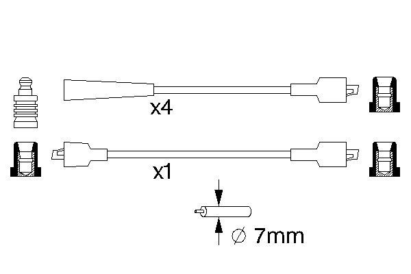 BOSCH 273618 0 986 357 117 - Gyújtókábel készlet, gyertyakábel szett