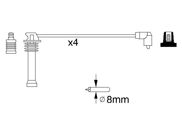 BOSCH 0986357141 Gyújtáskábel szett