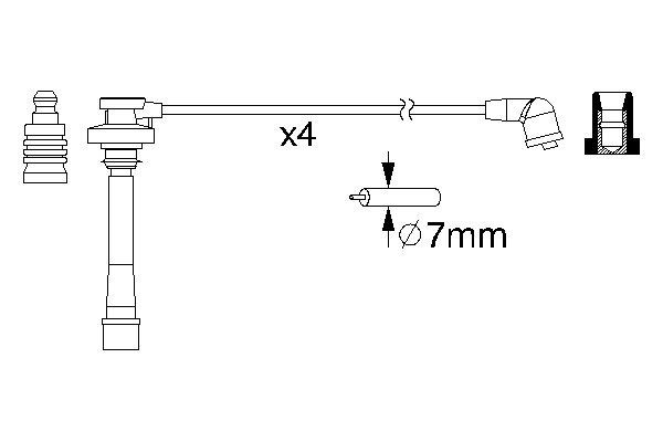 BOSCH BOS0986357147 gyújtókábel készlet