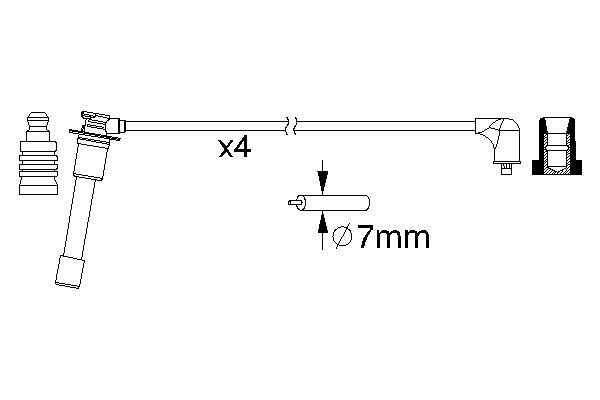 BOSCH BOS0986357149 gyújtókábel készlet