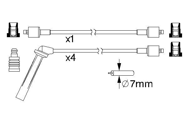 BOSCH 0986357161 gyújtókábelkszl.