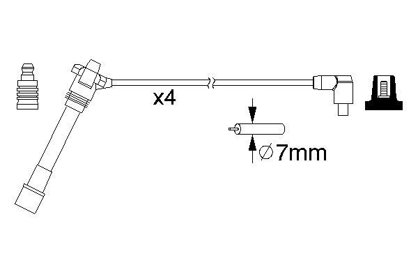 BOSCH 145374 0 986 357 181 - Gyújtókábel készlet, gyertyakábel szett