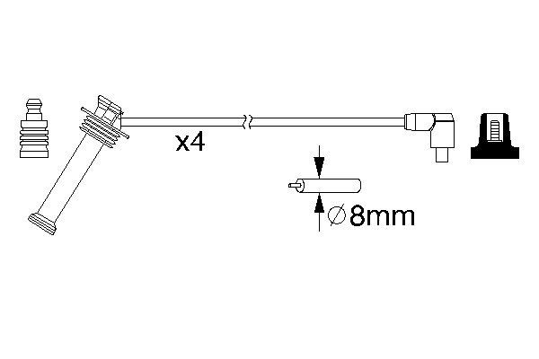 BOSCH 1001580371 0986357208 - Gyújtókábel készlet