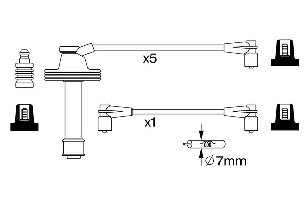 BOSCH 0986357232 Gyújtókábel készlet, gyertyakábel szett