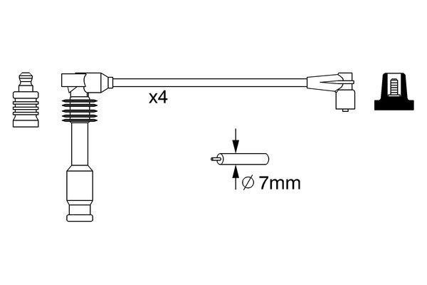 BOSCH 0986357237 Gyújtókábel készlet, gyertyakábel szett