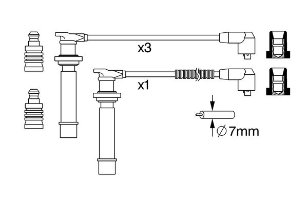 BOSCH BOS0986357239 gyújtókábel készlet