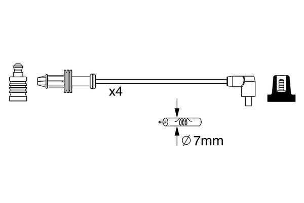 BOSCH 0986357240 Gyújtókábel készlet, gyertyakábel szett