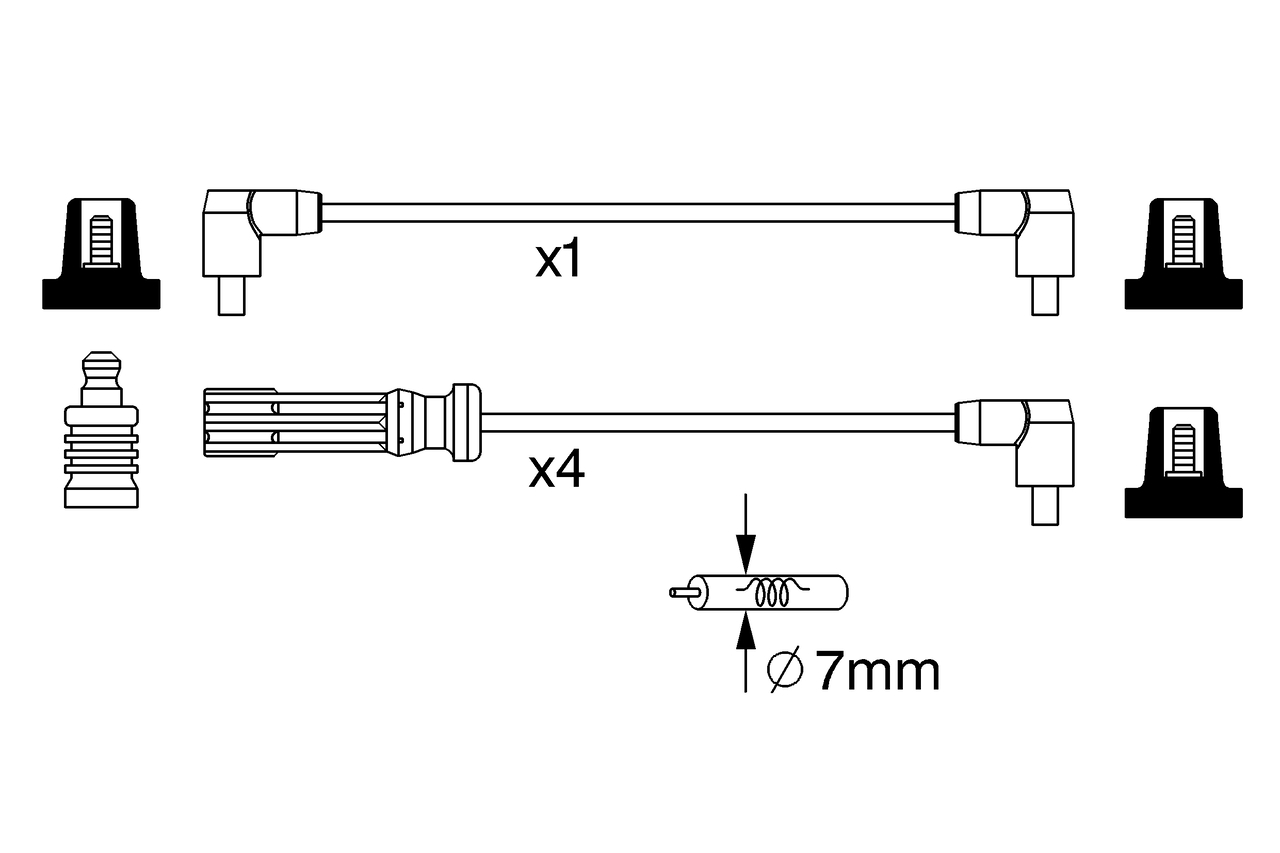 BOSCH BOS0986357244 Gyújtókábel készlet, gyertyakábel szett