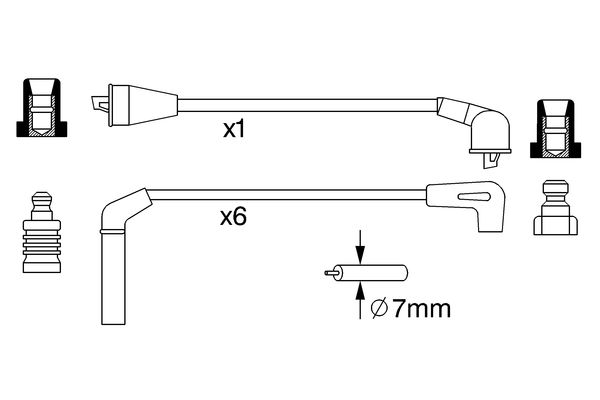 BOSCH BOS0986357248 gyújtókábel készlet