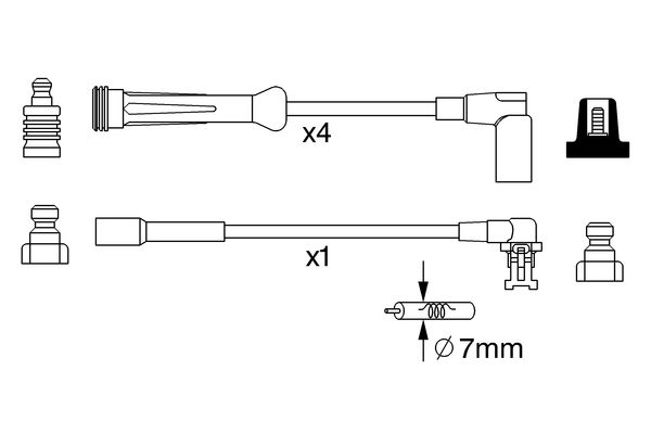 BOSCH BOS0986357250 gyújtókábel készlet