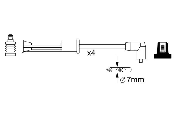 BOSCH 0986357253 Gyújtókábel készlet, gyertyakábel szett