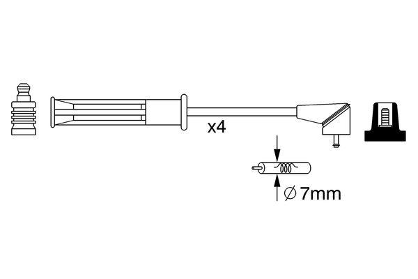 BOSCH 144305 0 986 357 256 - Gyújtókábel készlet, gyertyakábel szett