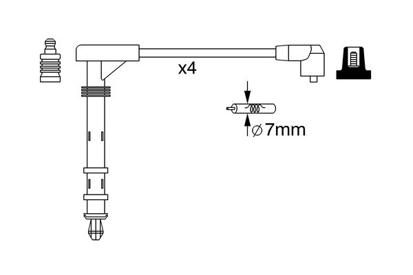 BOSCH 0986357261 Gyújtókábel készlet, gyertyakábel szett