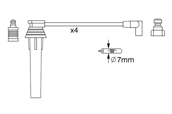 BOSCH 0986357270 Gyújtókábel készlet, gyertyakábel szett