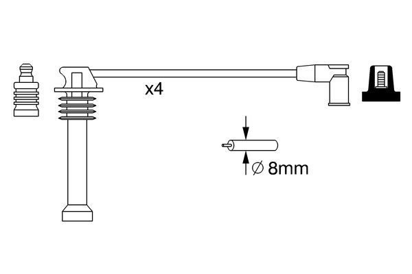 BOSCH 1001580708 0986357271 - Gyújtókábel készlet