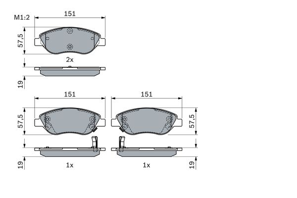 BOSCH 0986424042 Fékbetét készlet, tárcsafék