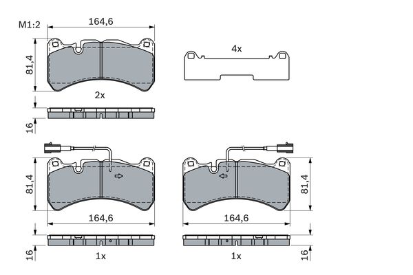 BOSCH 0986424104 Fékbetét készlet, tárcsafék