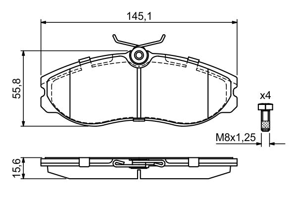 BOSCH 1001772112 0986424204 - Első fékbetét készlet