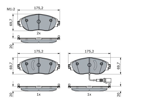 BOSCH 0986424285 Fékbetét készlet, tárcsafék