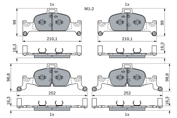 BOSCH 0986424432 Fékbetét készlet, tárcsafék