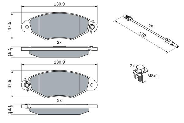 BOSCH 0986424455 Fékbetét készlet, tárcsafék