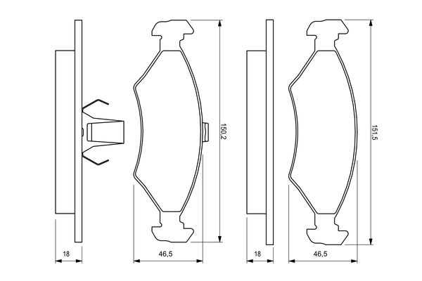 BOSCH 219 716 0 986 424 462 - Fékbetét készlet, tárcsafék