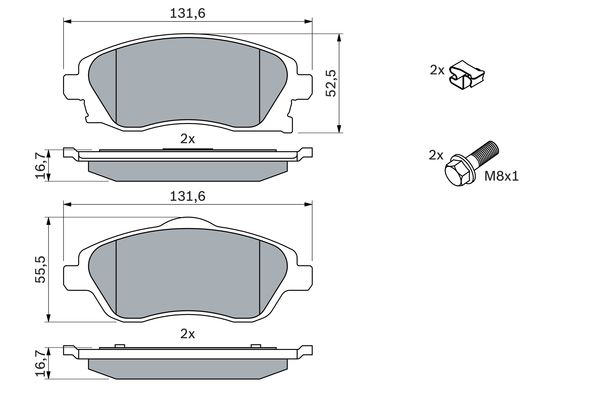 BOSCH 0986424527 Fékbetét készlet, tárcsafék