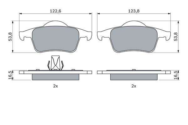 BOSCH 1001772283 0986424539 - HÁTSÓ FÉKBETÉT KÉSZLET