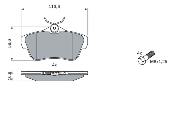 BOSCH 0986424625 Fékbetét készlet, tárcsafék