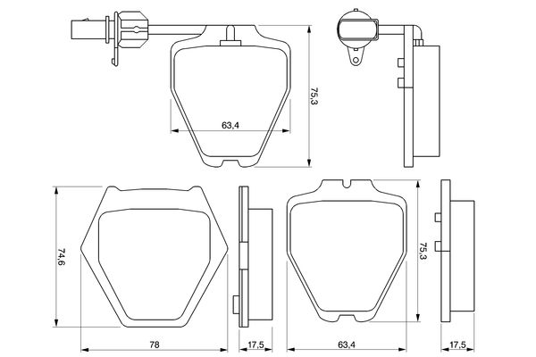 BOSCH 1001772801 0986424690 - Első fékbetét készlet