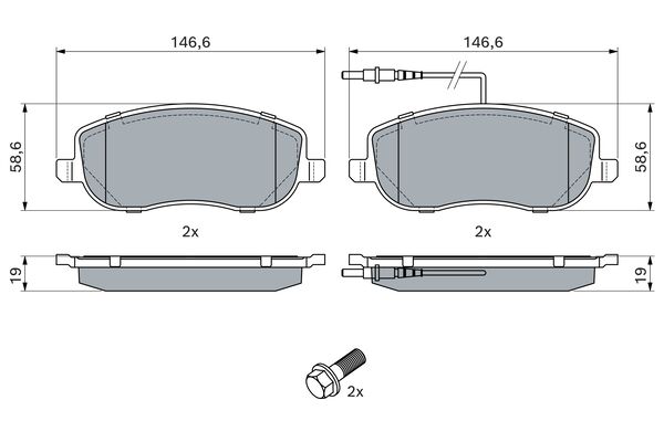 BOSCH 1000943213 0986424789 - Első fékbetét készlet