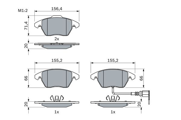 BOSCH 0986424797 Fékbetét készlet, tárcsafék