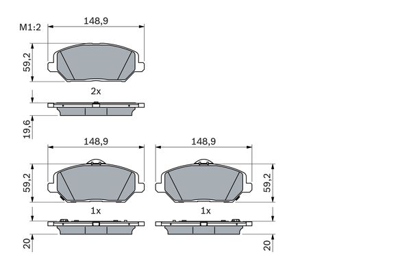 BOSCH 0986424862 KLOCKI HAM. HYUNDAI P. I30 1,0-1,5/1,6 CRDI 16-